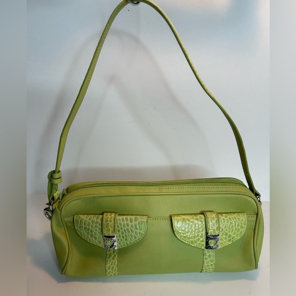 Brighton Green Leather Small Shoulder Bag - Picture 1 of 11